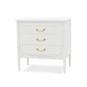 Chelsea 3 Drawer Bedside Table in Architectural White-Blue Hand Home