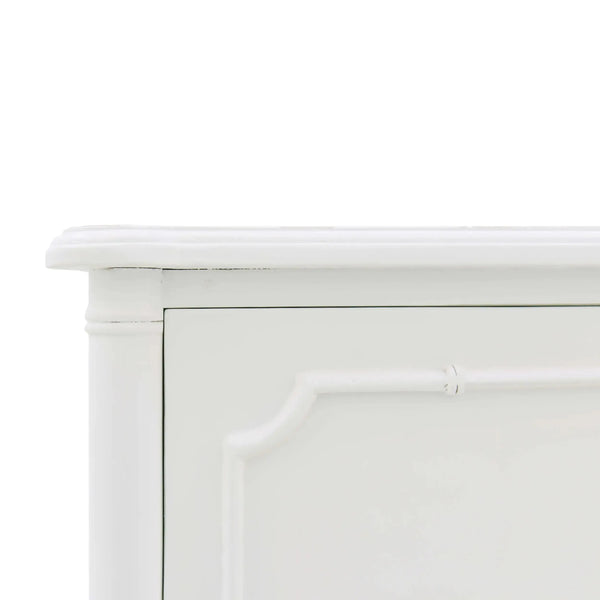 Chelsea 3 Drawer Bedside Table in Architectural White-Blue Hand Home