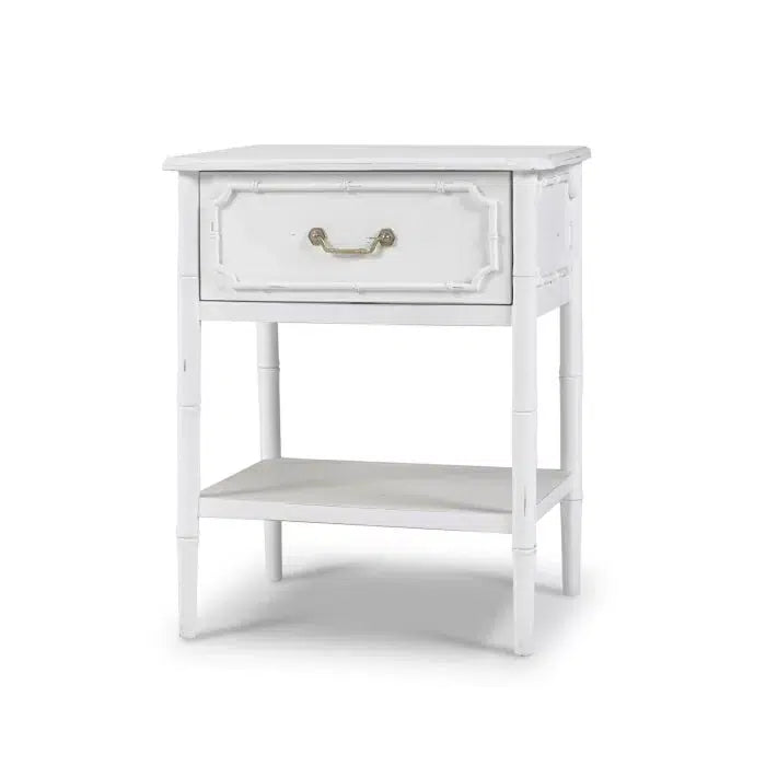 Chelsea End Table in Architectural White-Blue Hand Home