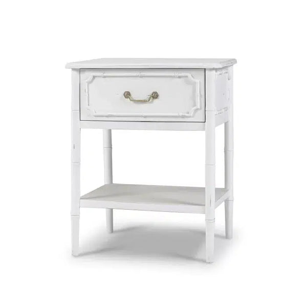 Chelsea End Table in Architectural White-Blue Hand Home
