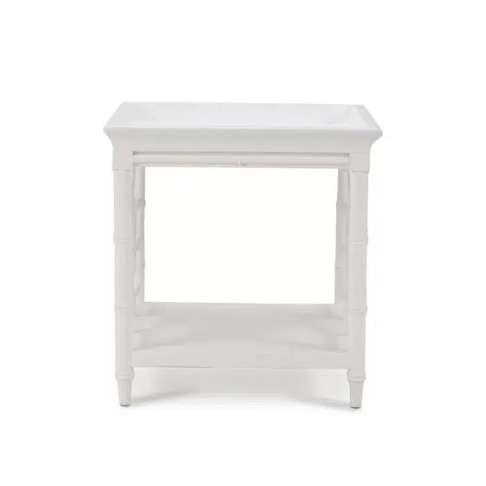 Grosvenor End Table in True White-Blue Hand Home