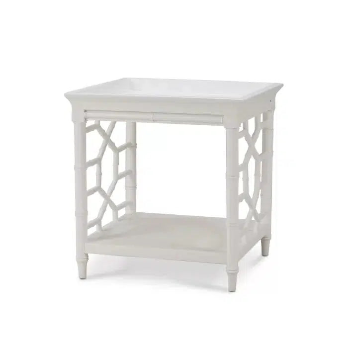 Grosvenor End Table in True White-Blue Hand Home