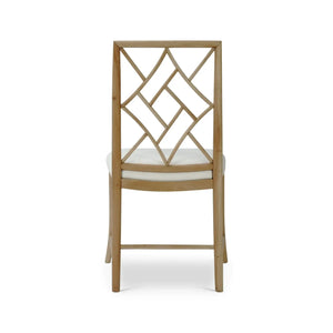 Farringdon Dining Chair In Fruitwood W/ Arctic White Performance Fabric-Blue Hand Home