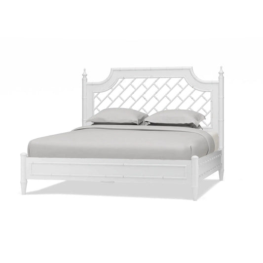 Chelsea Bed King In Architectural White-Blue Hand Home