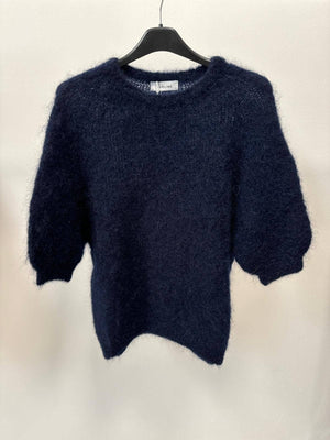80% kid mohair sweater 3011: Prune-Blue Hand Home