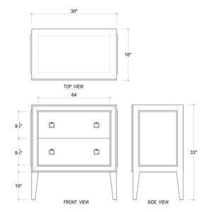 Rutland Bedside Table-Blue Hand Home