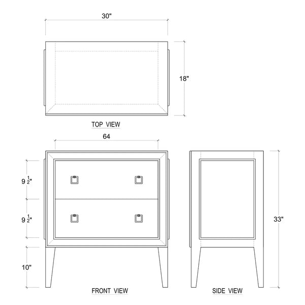 Rutland Bedside Table-Blue Hand Home