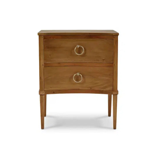 Bow Nightstand in Antique French Oak-Blue Hand Home