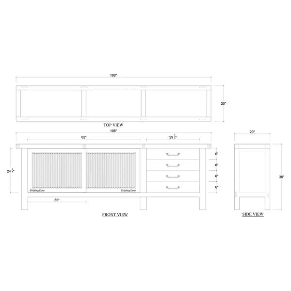 Finsbury Sideboard w/ Sliding Doors-Blue Hand Home