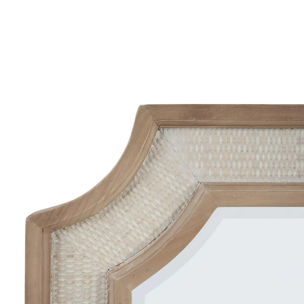 Finsbury Mirror In Sandbar W/ White Inset Rattan-Blue Hand Home