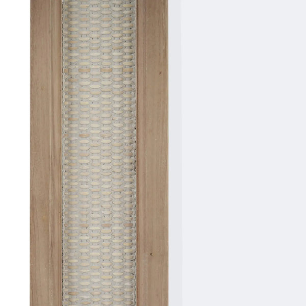 Finsbury Mirror In Sandbar W/ White Inset Rattan-Blue Hand Home