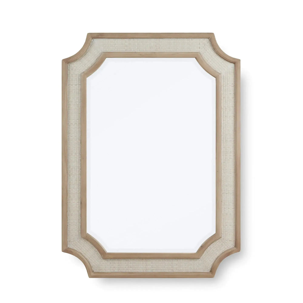 Finsbury Mirror In Sandbar W/ White Inset Rattan-Blue Hand Home