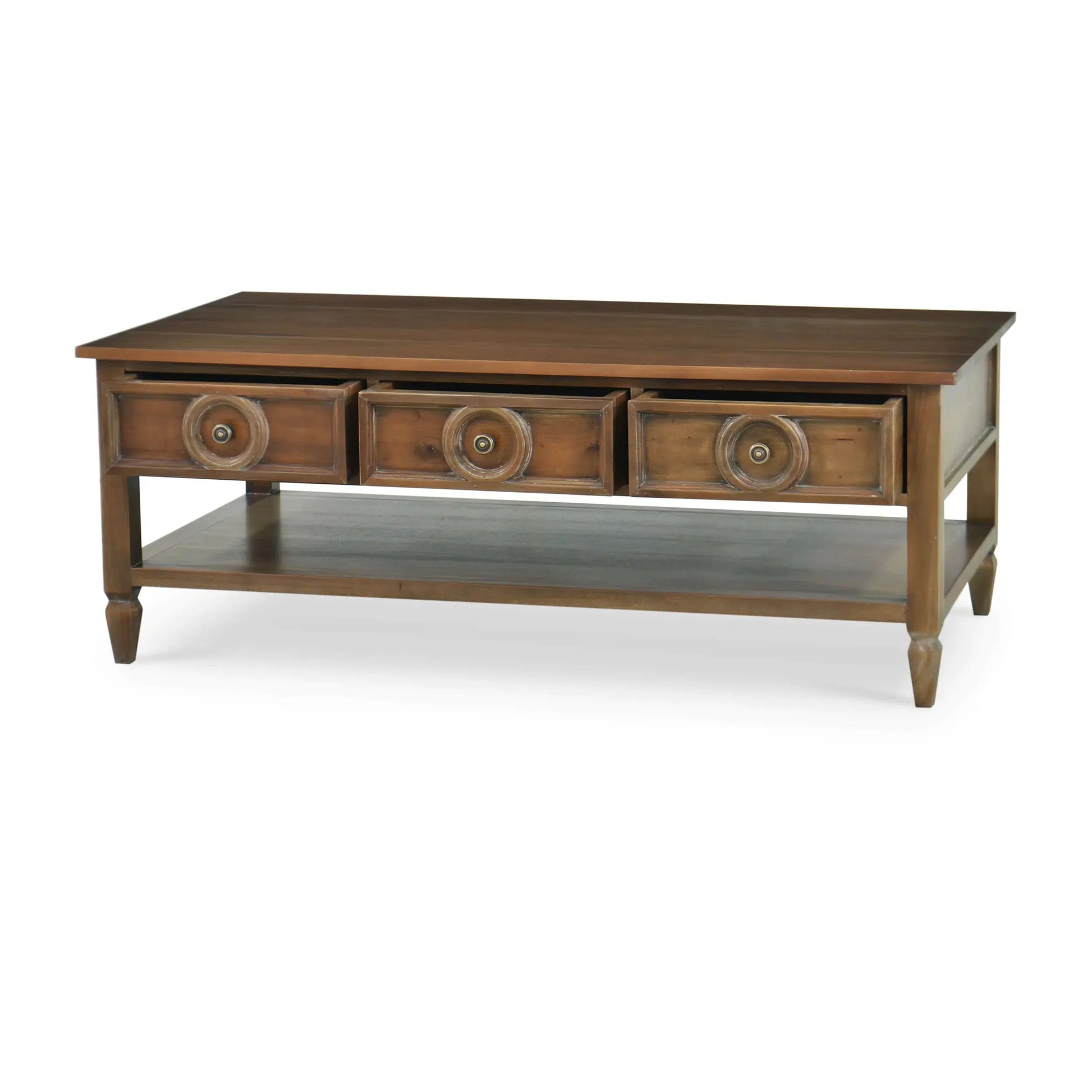 Orleans Coffee Table In Straw Wash-Blue Hand Home