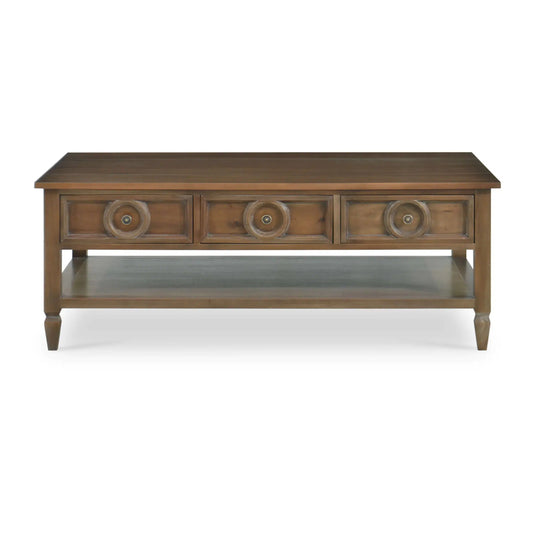 Orleans Coffee Table In Straw Wash-Blue Hand Home