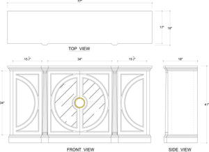 Pimlico Credenza w/ Glass Door-Blue Hand Home