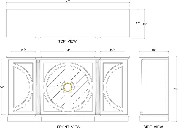 Pimlico Credenza w/ Glass Door-Blue Hand Home