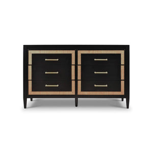 Belgravia 6 Drawer Dresser w/ Rattan-Blue Hand Home