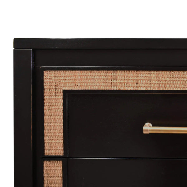Belgravia 6 Drawer Dresser w/ Rattan-Blue Hand Home