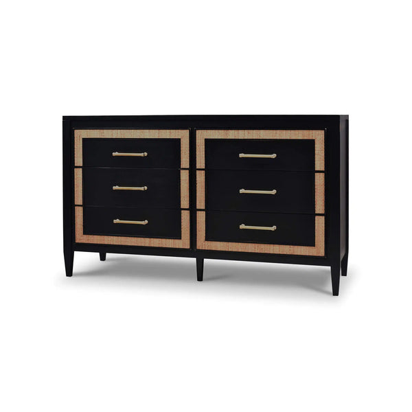 Belgravia 6 Drawer Dresser w/ Rattan-Blue Hand Home