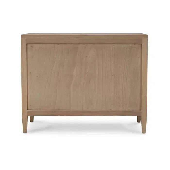 Belgravia 3 Drawer Dresser in Sandbar w/ White Inset Rattan-Blue Hand Home