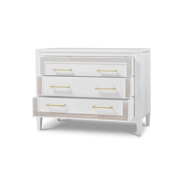 Belgravia 3 Drawer Dresser w/ Rattan-Blue Hand Home