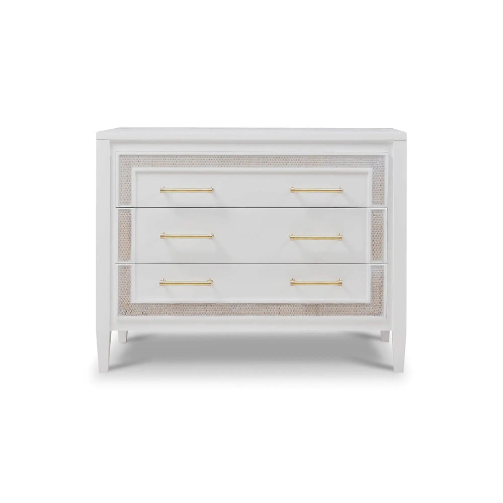 Belgravia 3 Drawer Dresser w/ Rattan-Blue Hand Home