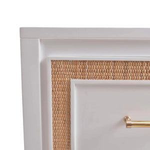 Belgravia Bedside Table w/ Rattan-Blue Hand Home
