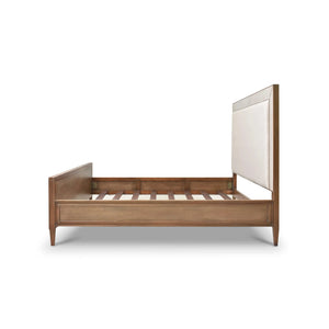 Belgravia Upholstered Bed w/ Rattan Queen-Blue Hand Home