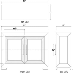 Fleet 2 Door Sideboard w/ Rattan-Blue Hand Home