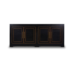 Fleet Linen Wrapped 4 Door Sideboard-Blue Hand Home