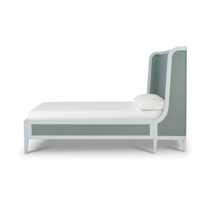 Mornington Upholstered & Linen Wrapped Bed King-Blue Hand Home