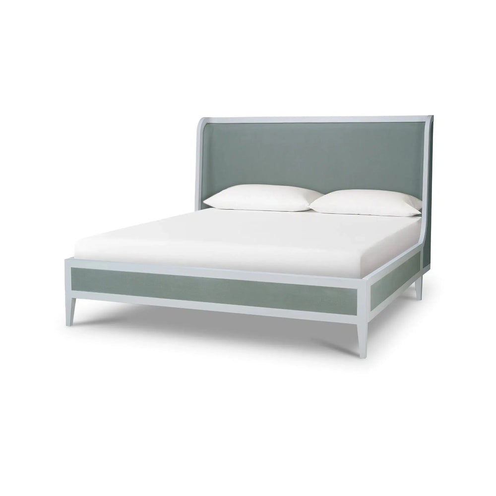 Mornington Upholstered & Linen Wrapped Bed King-Blue Hand Home
