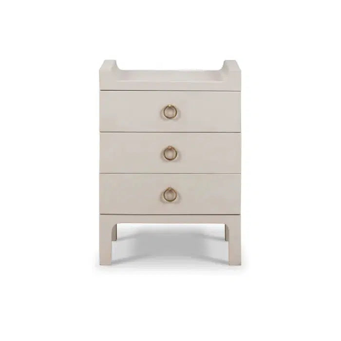 Fulham Linen Wrapped Nightstand In Putty-Blue Hand Home