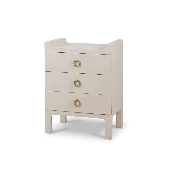 Fulham Linen Wrapped Nightstand In Putty-Blue Hand Home