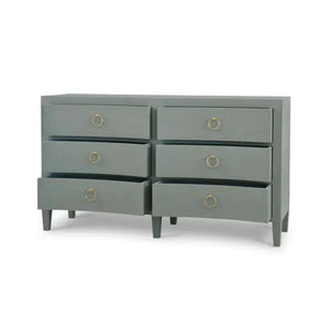 Mornington Linen Wrapped 6 Drawer Dresser In Pale Blue-Blue Hand Home