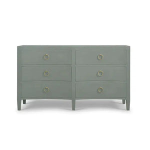 Mornington Linen Wrapped 6 Drawer Dresser In Pale Blue-Blue Hand Home