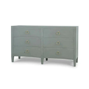 Mornington Linen Wrapped 6 Drawer Dresser In Pale Blue-Blue Hand Home