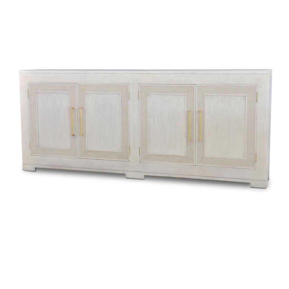 Fleet 4 Door Sideboard w/ Rattan-Blue Hand Home