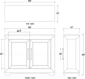 Fleet 2 Door Sideboard-Blue Hand Home