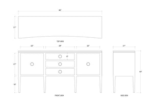 Westminster Concave Sideboard-Blue Hand Home
