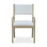 Norfolk Dining Chair In Fruitwood w/ Arctic White Performance Fabric-Blue Hand Home