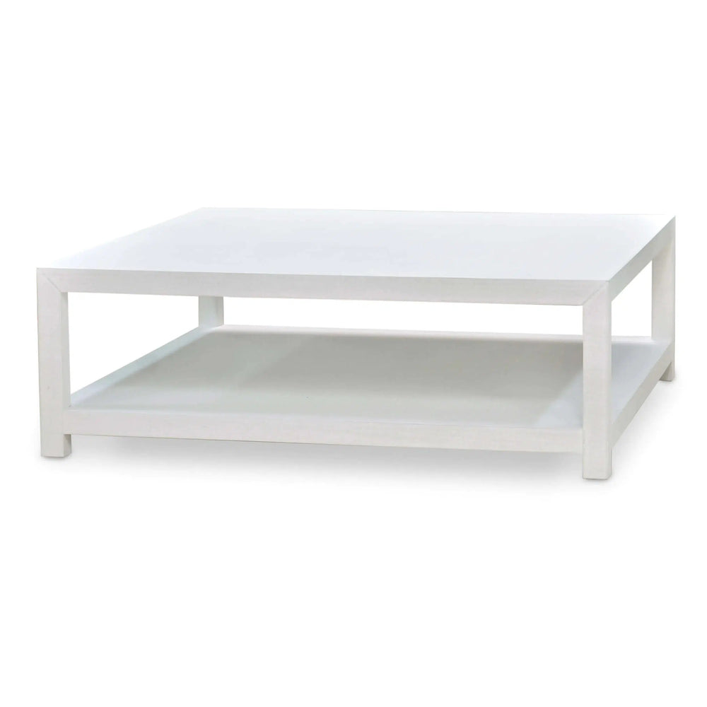 Milan Square Linen Wrapped Cofffee Table-Blue Hand Home