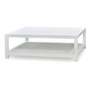 Milan Square Linen Wrapped Cofffee Table-Blue Hand Home