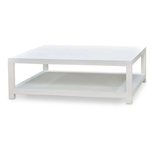 Milan Square Linen Wrapped Cofffee Table-Blue Hand Home