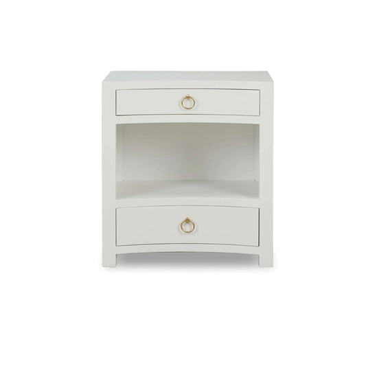 Mornington Linen Wrapped Nightstand In True White-Blue Hand Home