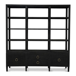 Westminster Large Linen Wrapped Concave Shelving Unit-Blue Hand Home