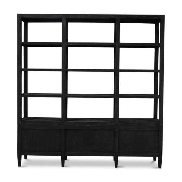 Westminster Large Linen Wrapped Concave Shelving Unit-Blue Hand Home