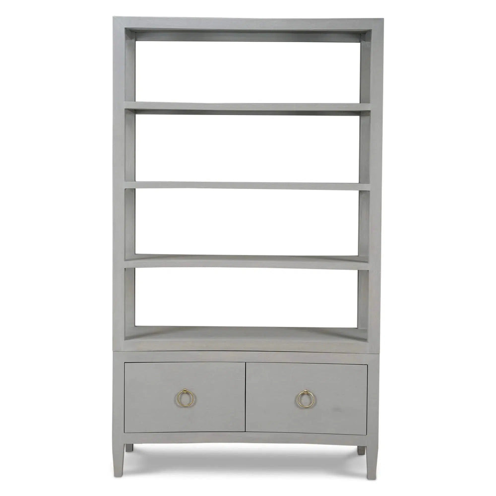 Westminster Concave Linen Wrapped Shelving Unit-Blue Hand Home
