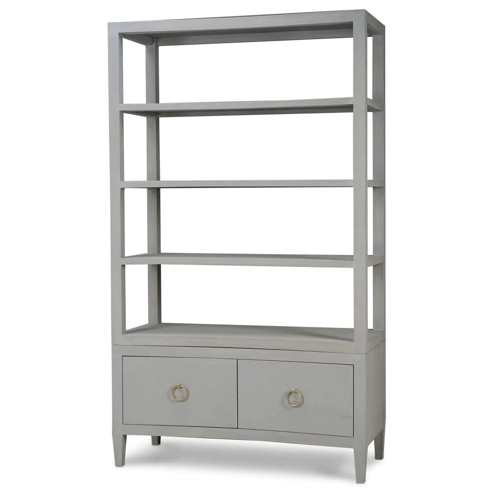 Westminster Concave Linen Wrapped Shelving Unit-Blue Hand Home