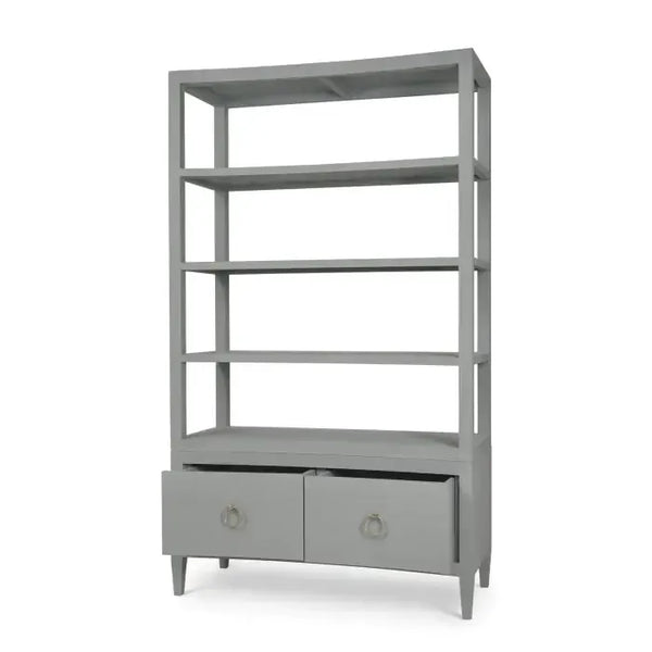 Westminster Concave Shelving Unit Linen Wrapped In Pale Blue-Blue Hand Home
